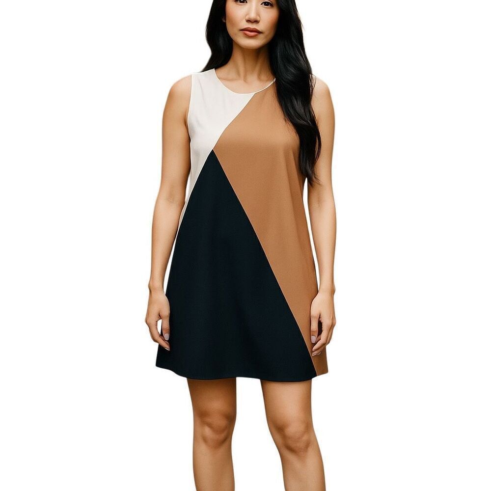 Color Block Tank Mini Slip Dress M